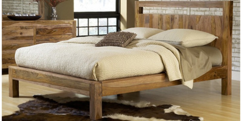 Sophia Solid Wood Queen size Bed without storage 